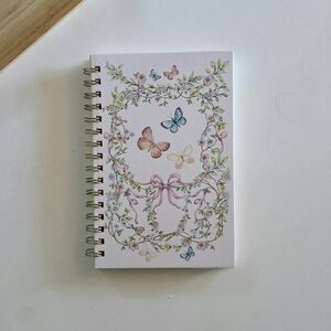OCS Design Vintage Inspo Floral Butterfly Hardcover Medium Spiral Ruled Notebook